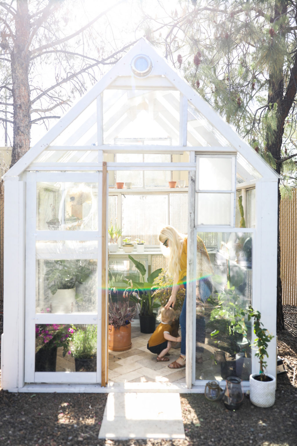 Our Quarantine Project DIY Recycled Window Greenhouse Chelsea Bird   ChelseaBird DIY Greenhouse 8 1024x1536 